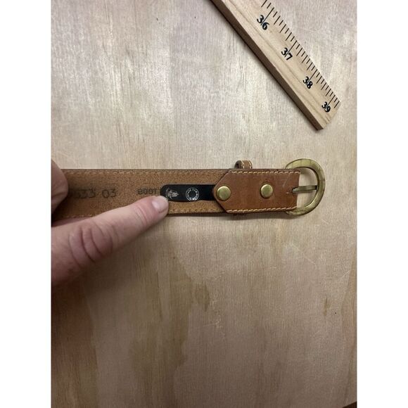 Canterbury Men’s Boot Leather Belt Brown Solid Brass Buckle 48” - Picture 4 of 8